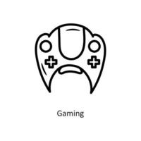 gaming vektor översikt ikon design illustration. gaming symbol på vit bakgrund eps 10 fil