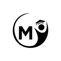 Buchstabe m Logo-Vorlage für Bildung. Bildung Logo Erstausbildung hat Konzept vektor