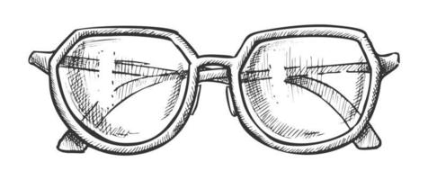 Brille zum Lesen von Zubehör-Monochrom-Vektor vektor