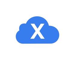 Buchstabe x Cloud-Logo-Design-Vektor-Vorlage vektor