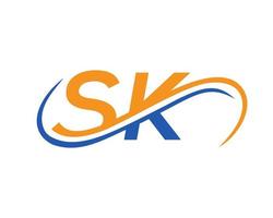 buchstabe sk logo design für finanz-, entwicklungs-, investitions-, immobilien- und verwaltungsunternehmensvektorvorlage vektor