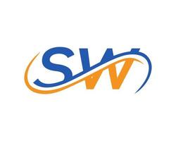 Buchstabe sw-Logo-Design für Finanz-, Entwicklungs-, Investitions-, Immobilien- und Verwaltungsgesellschaftsvektorvorlage vektor
