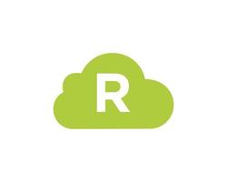 Buchstabe r Cloud-Logo-Design-Vektor-Vorlage vektor