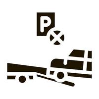 falsch parkendes Auto Symbol Vektor-Glyphen-Illustration vektor