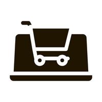 Internet-Shopping-Symbol Vektor-Glyphen-Illustration vektor