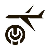 Vektor-Glyphen-Illustration des Symbols für den Schraubenschlüssel des Flugzeugs vektor