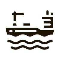 tankfartyg på hav ikon vektor glyf illustration