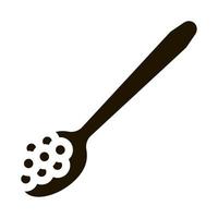Kaviar auf Löffel-Symbol Vektor-Glyphen-Illustration vektor