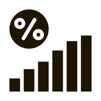 interesse steigende statistik symbol vektor glyph illustration