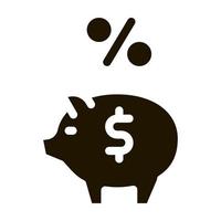 Sparschwein Schwein Geld Symbol Vektor Glyphe Illustration