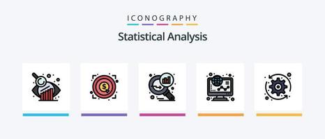 Statistische Analysezeile gefüllt 5 Icon Pack inklusive Refresh. Mission. Graph. Wachstum. Unternehmen. kreatives Symboldesign vektor