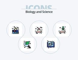 Biologie Linie gefüllt Icon Pack 5 Icon Design. Chemie. Wurzeln. Wissenschaft. Wurzel. Wasser vektor