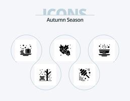 Herbst-Glyphen-Icon-Pack 5 Icon-Design. heiß. Schule. Krug. Bildung. Gemüse vektor