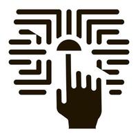 Biometrische Fingerabdruck-Überprüfungssymbol-Vektor-Glyphen-Illustration vektor