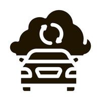 Smart Car Connection Cloud-Symbol Vektor-Glyphen-Illustration vektor