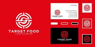 Food-Logo-Design und Target-Logo und Visitenkarten-Design vektor