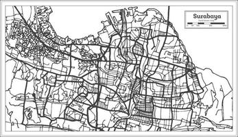 surabaya indonesien stad Karta i svart och vit Färg. översikt Karta. vektor