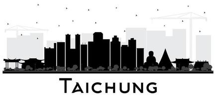 taichung taiwan city skyline silhouette mit schwarzen gebäuden isoliert auf weiß. vektor