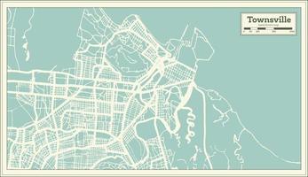 Townsville Australien Stadtplan im Retro-Stil. Übersichtskarte. vektor