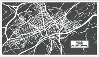 wels österreich stadtplan im retro-stil. Übersichtskarte. vektor