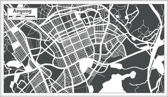 anyang söder korea stad Karta i retro stil. översikt Karta. vektor