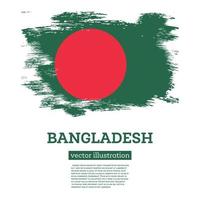 Bangladesch-Flagge mit Pinselstrichen. Tag der Unabhängigkeit. vektor