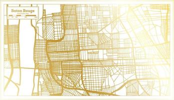 Baton Rouge Louisiana USA Stadtplan im Retro-Stil in goldener Farbe. Übersichtskarte. vektor