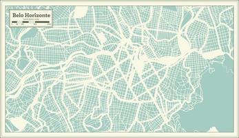 belo horizonte brasilien stadtplan im retro-stil. Übersichtskarte. vektor