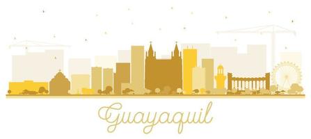 guayaquil ecuador city skyline mit goldenen gebäuden isoliert auf weiß. vektor