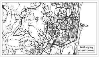 wolongong australien stadtplan in schwarz und weiß. Übersichtskarte. vektor