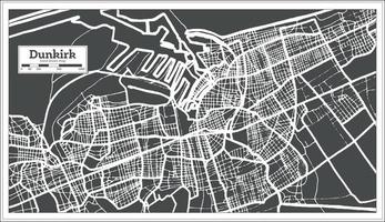 dunkerque Frankrike stad Karta i retro stil. översikt Karta. vektor illustration.