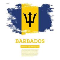 Barbados-Flagge mit Pinselstrichen. Tag der Unabhängigkeit. vektor