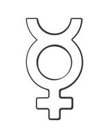 Gekritzel-Transgender-Quecksilber-Symbol vektor