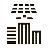 smart city solarenergie symbol vektor glyph illustration