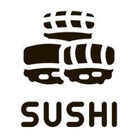 Sushi-Rolle mit Fischfleisch-Symbol-Vektor-Glyphen-Illustration vektor