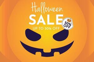 Halloween-Verkauf mit Kürbis. Banner und Hintergrundvektorillustration vektor