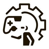 Spielentwicklung und Testsymbol Vektor-Glyphen-Illustration vektor