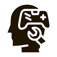 Spiel-Joystick-Reparatur-Symbol Vektor-Glyphen-Illustration vektor