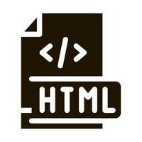 Front-End-HTML-Code-Symbol-Vektor-Glyphen-Illustration vektor