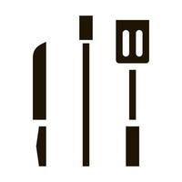bbq utensil symbol vektor glyph illustration