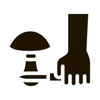 Pilz schneiden Symbol Vektor-Glyphe-Illustration vektor