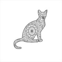 vektor mandala katt färg sida för barn och vuxen
