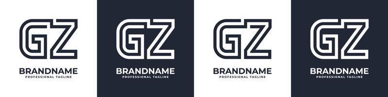 brev gz eller zg global teknologi monogram logotyp, lämplig för några företag med gz eller zg initialer. vektor