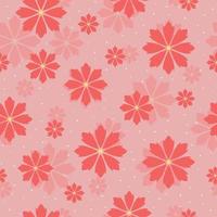 Vektornahtloses Muster mit Blumen, farbenfroher botanischer Illustration, roten floralen Elementen, wiederholbarem Hintergrund. künstlerische Kulisse. Folge 10. vektor