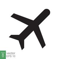 Flugzeug-Symbol. einfacher flacher Stil. flug, flugzeug, flugzeugsilhouette, reise, transportkonzept. Vektor-Illustration isoliert auf weißem Hintergrund. Folge 10. vektor