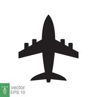 Flugzeug-Symbol. einfacher flacher Stil. flug, flugzeug, flugzeugsilhouette, reise, transportkonzept. Vektor-Illustration isoliert auf weißem Hintergrund. Folge 10. vektor