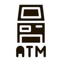ATM-Terminal-Symbol Vektor-Glyphen-Illustration vektor