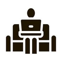 Remote-Arbeit auf der heimischen Couch Symbol Vektor-Glyphen-Illustration vektor