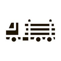 skogsavverkning leverans lastbil ikon vektor glyf illustration