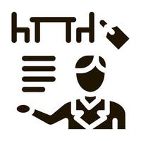 Möbel Shop Manager Symbol Vektor Glyph Illustration